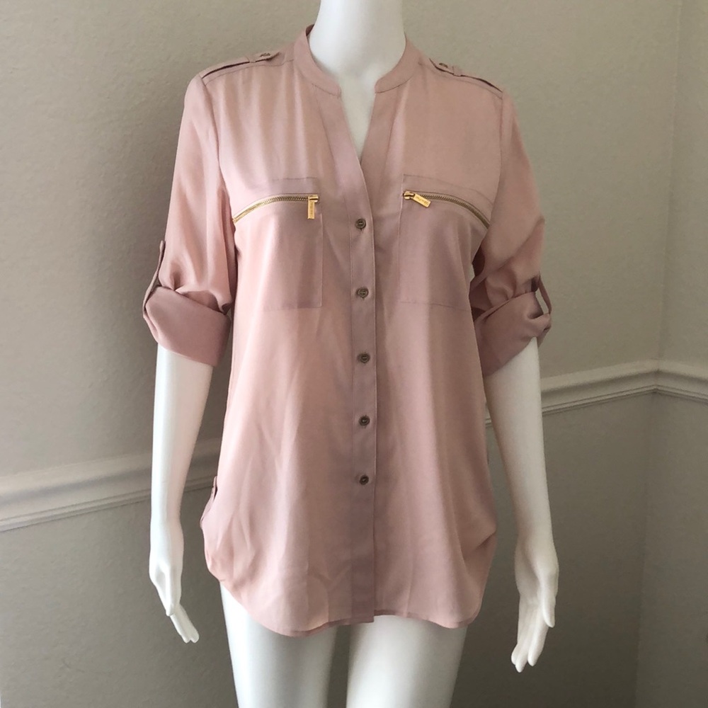 Calvin Klein Modern Essentials button up shirt! XS! Blush
